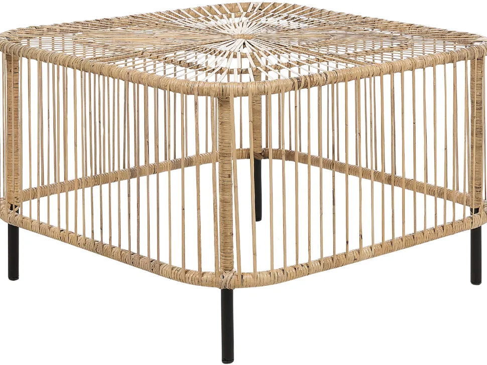 Garten Rattan Couchtisch 67 X 67 Cm Natur Cesenatico