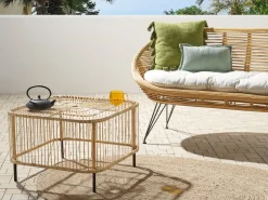 Garten Rattan Couchtisch 67 X 67 Cm Natur Cesenatico