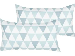 Gartenkissen Dreiecke Blau-Weiss 40 X 70 Cm 2Er Set Trifos