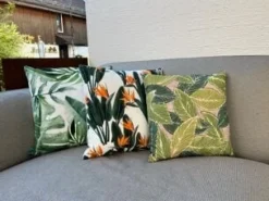 Gartenkissen Grun Mit Blattermotiv 45 X 45 Cm 2Er Set Pavelli