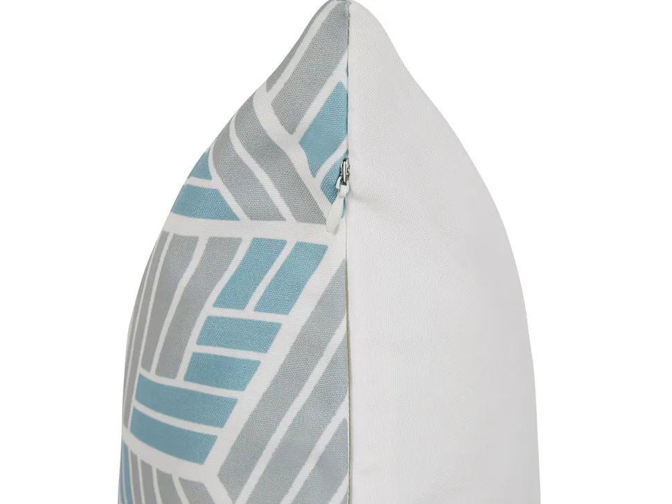 Gartenkissen Rautenmuster Grau-Blau 45 X 45 Cm 2Er Set Veggio