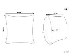 Gartenkissen Rautenmuster Grau-Blau 45 X 45 Cm 2Er Set Veggio