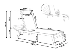Gartenliege Aluminium Textilbespannung Weis Catania Ii