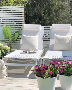 Gartenliege Aluminium Textilbespannung Weis Catania Ii