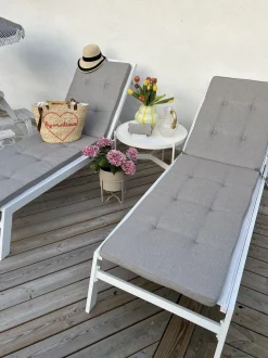 Gartenliege Aluminium Textilbespannung Weis Catania Ii