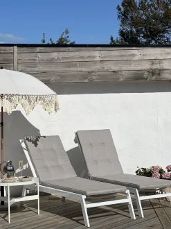 Gartenliege Aluminium Textilbespannung Weis Catania Ii
