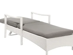 Gartenliege Rattan Weis Auflage Grau Vasto