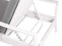 Gartenliege Rattan Weis Auflage Grau Vasto