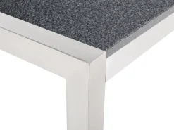 Gartenmöbel Set Granit Grau Poliert 180 X 90 Cm 6-Sitzer Stühle Textilbespannung Grau Grosseto
