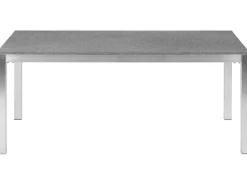 Gartenmöbel Set Granit Grau Poliert 180 X 90 Cm 6-Sitzer Stühle Textilbespannung Weis Grosseto