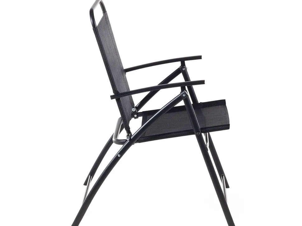Gartenmöbel Set Stahl Schwarz 6-Sitzer Livo