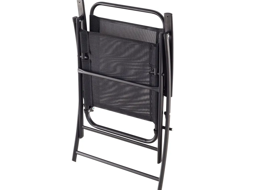 Gartenmöbel Set Stahl Schwarz 6-Sitzer Livo