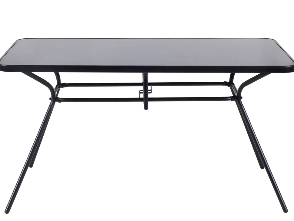 Gartenmöbel Set Stahl Schwarz 6-Sitzer Livo