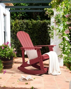 Garten-Schaukelstuhl Kunstholz Rot Adirondack