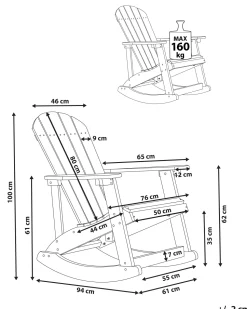 Garten-Schaukelstuhl Kunstholz Rot Adirondack