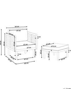 Gartensessel Akazienholz Hellbraun Auflagen Creme Mit Ottomane Baratti
