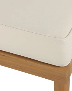 Gartensessel Akazienholz Hellbraun Auflagen Creme Mit Ottomane Baratti
