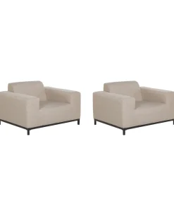 Gartensessel Beige / Schwarzes Gestell 2Er Set Rovigo