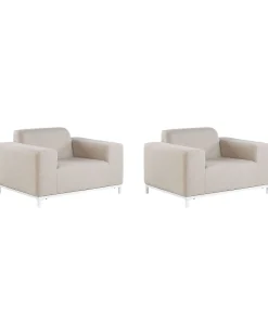 Gartensessel Beige / Weisses Gestell 2Er Set Rovigo