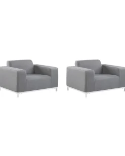 Gartensessel Grau / Weisses Gestell 2Er Set Rovigo