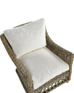 Gartensessel Mit Hocker Rattan Naturlich Auflagen Cremeweis Ribolla
