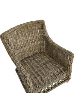 Gartensessel Mit Hocker Rattan Naturlich Auflagen Cremeweis Ribolla