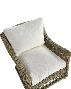 Gartensessel Mit Hocker Rattan Naturlich 2Er Set Auflagen Cremeweis Ribolla