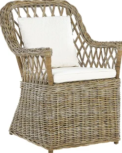 Gartensessel Rattan Naturlich Auflagen Cremeweis Maros