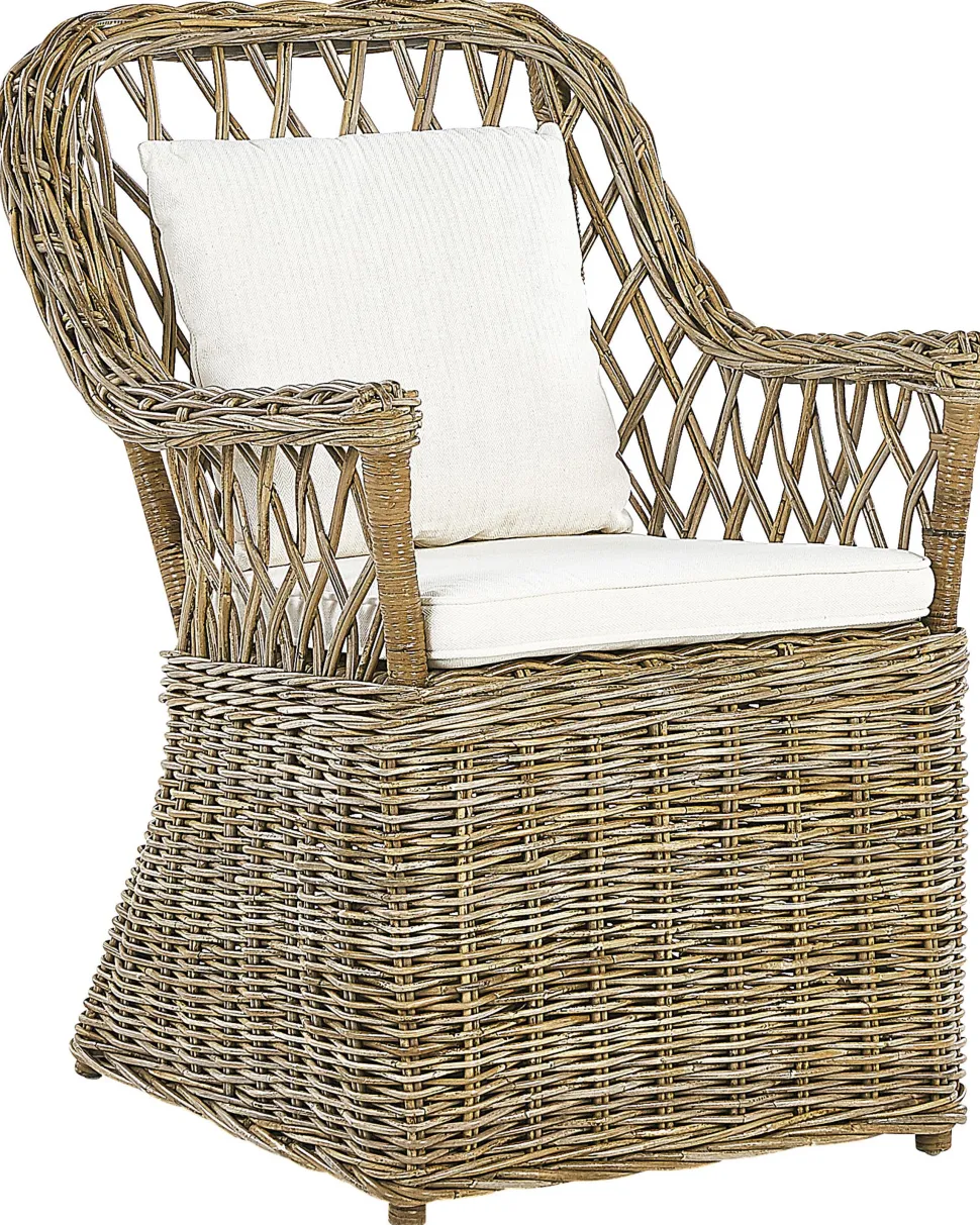 Gartensessel Rattan Naturlich Auflagen Cremeweis Maros