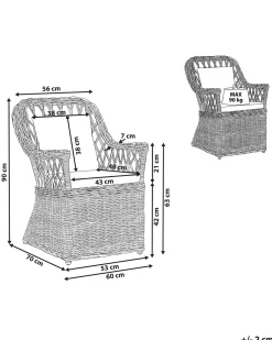 Gartensessel Rattan Naturlich Auflagen Cremeweis Maros