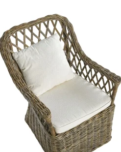 Gartensessel Rattan Naturlich Auflagen Cremeweis Maros