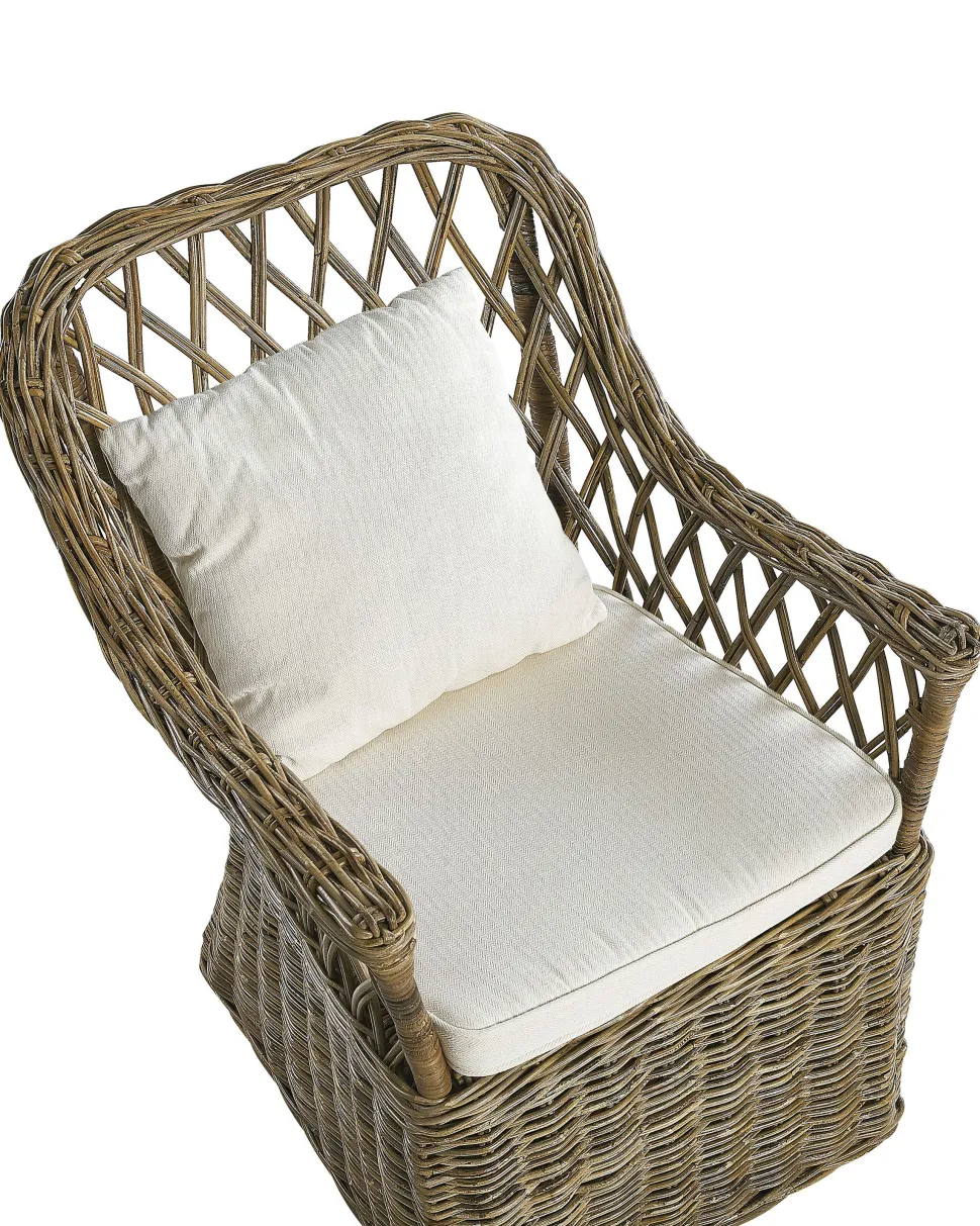 Gartensessel Rattan Naturlich Auflagen Cremeweis Maros