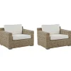 Gartensessel Rattan Naturlich 2Er Set Auflagen Cremeweis Ardea