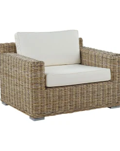 Gartensessel Rattan Naturlich 2Er Set Auflagen Cremeweis Ardea