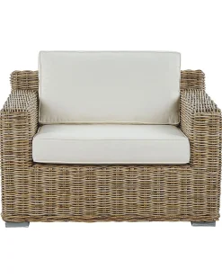 Gartensessel Rattan Naturlich 2Er Set Auflagen Cremeweis Ardea