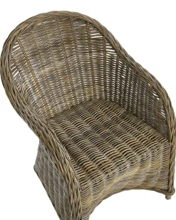 Gartensessel Rattan Naturlich 2Er Set Auflagen Cremeweis Susua