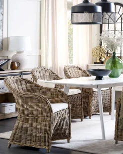 Gartensessel Rattan Naturlich Auflagen Cremeweis Susua