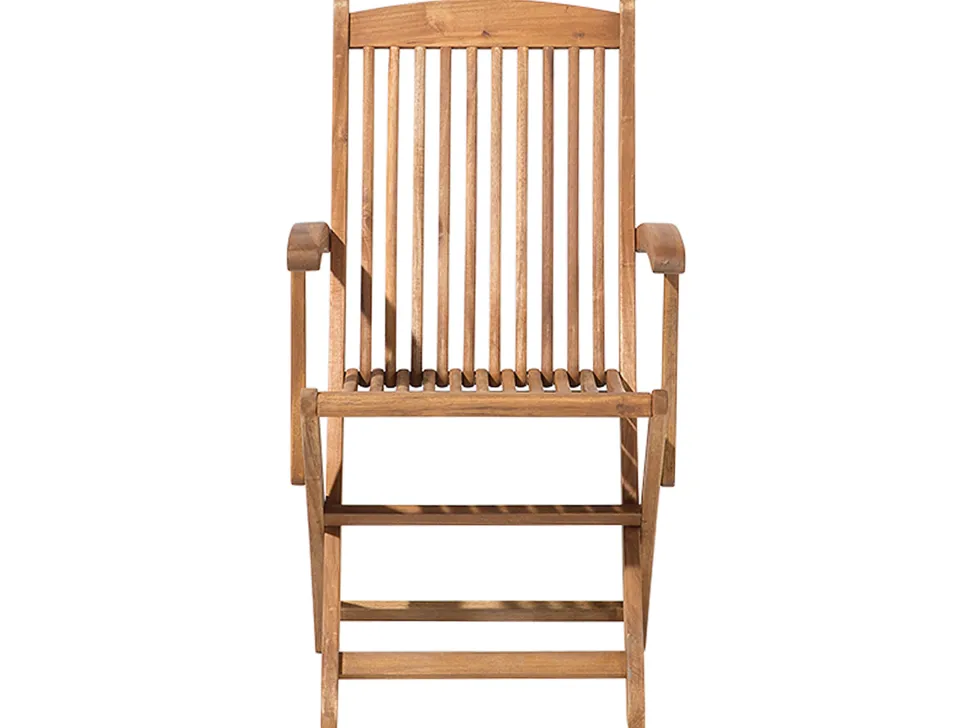 Gartenset Akazienholz Hellbraun 8-Sitzer Auflagen Dunkelblau-Beige Sonnenschirm Maui
