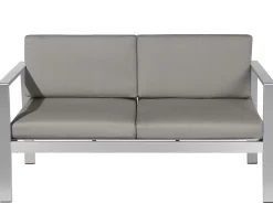 Gartensofa Aluminium 2-Sitzer Auflagen Dunkelgrau Salerno