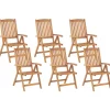 Gartenstuhl Akazienholz Hellbraun Verstellbar 6Er Set Java