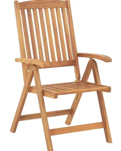 Gartenstuhl Akazienholz Hellbraun Verstellbar 6Er Set Java