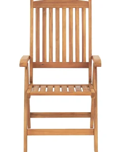 Gartenstuhl Akazienholz Hellbraun Verstellbar 6Er Set Java