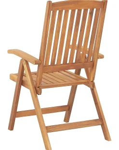 Gartenstuhl Akazienholz Hellbraun Verstellbar 6Er Set Java