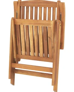 Gartenstuhl Akazienholz Hellbraun Verstellbar 6Er Set Java