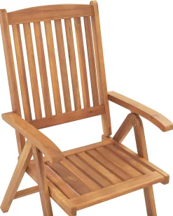 Gartenstuhl Akazienholz Hellbraun Verstellbar 6Er Set Java