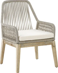 Gartenstuhl Beige / Heller Holzfarbton 2Er Set Auflagen Cremeweis Olbia