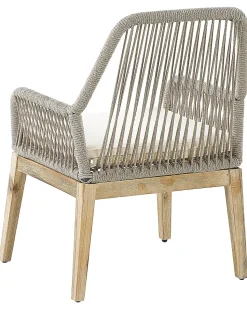 Gartenstuhl Beige / Heller Holzfarbton 2Er Set Auflagen Cremeweis Olbia