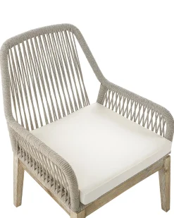 Gartenstuhl Beige / Heller Holzfarbton 2Er Set Auflagen Cremeweis Olbia