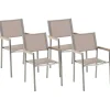 Gartenstuhl Beige 4Er Set Edelstahl Grosseto