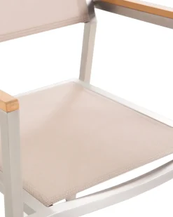 Gartenstuhl Beige 4Er Set Edelstahl Grosseto